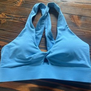 Fabletics oasis twist sports bra color surf blue sz M